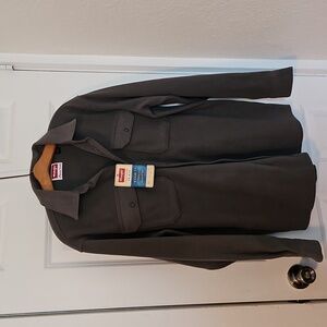 Wrangler Mens Fleece Grey Button Down Shirt Size M (AB)